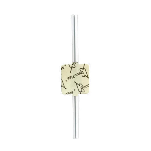 DECOTIES Brand Fasteners, Stick & Twist Decorating Ties for Hanging Light Strings, Garlands, Streamers, Light Curtains, Vines, Lightweight Decorations on Various Surfaces, Removable, Clear Ties (80)