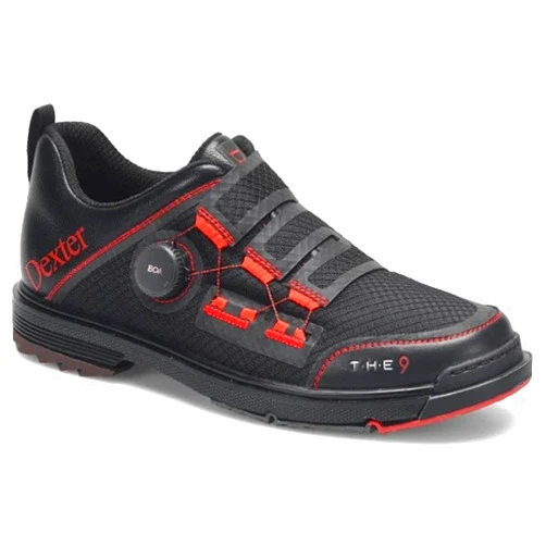 Dexter Mens The 9 Stryker Boa Bowling Shoes (for Right and Left Handed Bowlers. Men's Shoe Sizing) - Black/Red 11