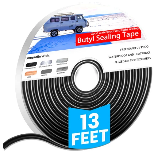DeaLott Butyl Sealant Tape 3/8''×13', 1 Roll Butyl Rubber Sealant, Sealing Putty Tape for Automotive (Car, RV, Marine) for Installing Car Part, Windows, Doors and Windshield