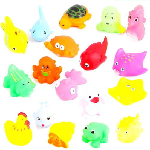 Manmel 18 PCS Preschool Bath Toys Set for Toddlers Kids 1-3 2-4, Rubber Cute Sea Animals, Rubber Duck Toy for Infants 6-12 Months, Bathtub Toys for 1 Year Old,Baby Pool Floating Toy for Kids Party Decoration