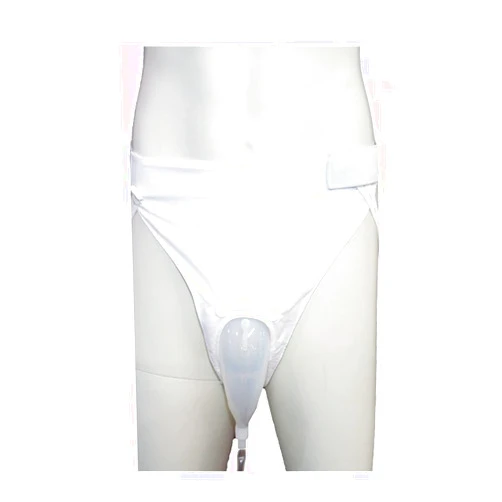 YEYSXSY Urine Collection Bag Condom Catheters for Men Reusable Portable Silicone Urinal with 2 Urine Catheter Bags (Men-White)