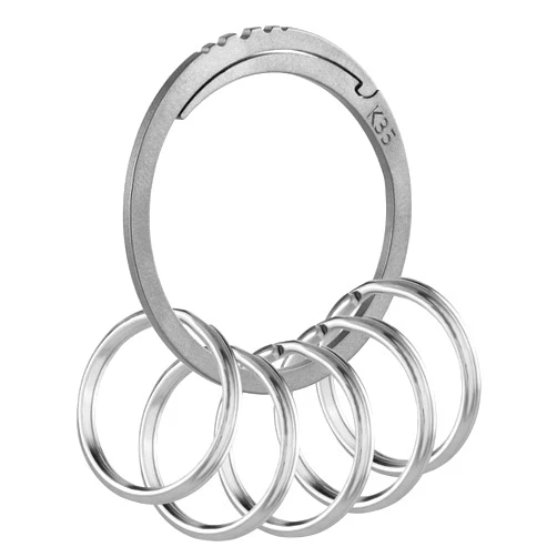 BANG TI Titanium Quick Release Keyrings Side-Pushing Split Heavy Duty Keychain Rings Labor-Saving Kit (K35)