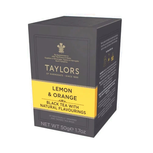 Taylors of Harrogate Lemon & Orange Black Teabags, 20 Teabags