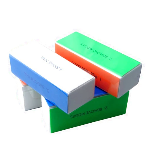 Erioctry 4PCS 4 Way Nail Buffing Block Nail Files Grit Nail File Buffer Sponge Emery Board Nail Art Care Buffing Mini Manicure Sanding Blocks Polishing Tool(Color Random)