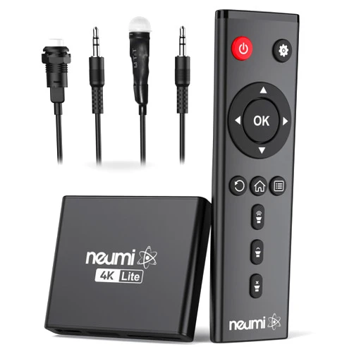 NEUMITECH NEUMI Atom 4K Lite Ultra-HD Digital Media Player with Motion Sensor and Push Button Trigger Bundle, Plays 4K/UHD Videos from USB Drives and SD Cards, HEVC/H.265, HDMI, Automatic Playback and Looping