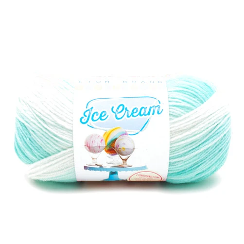 Lion Brand Yarn (1 Skein) Ice Cream Baby Yarn, Mint, 1182 Foot (Pack of 1)