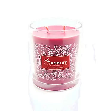 Candlay La Fluer De Rose Scented Candle jar | Luxury Soy-Bees Wax Scented Candle | Rose Scented Candle Jar 8.1 Oz