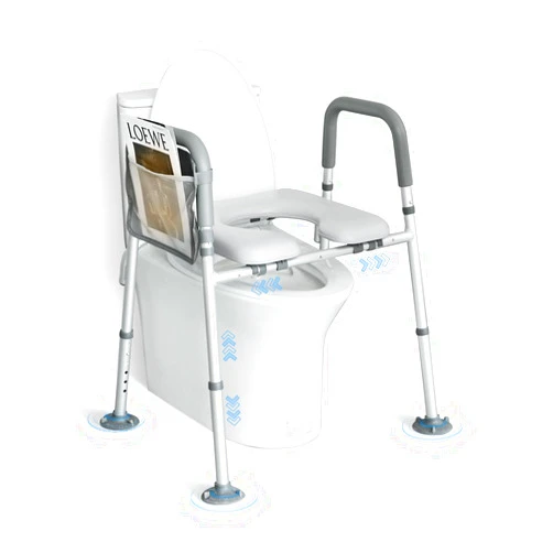Souheilo Raised Toilet Seat with Handles FSA Eligible, Upgraded Larger Suction Leg Toilet Riser with Handles, Adjustable Elevated Toilet Seat, Tool Free Toilet Seat Risers for Seniors/Handicap/Elderly/Disabled