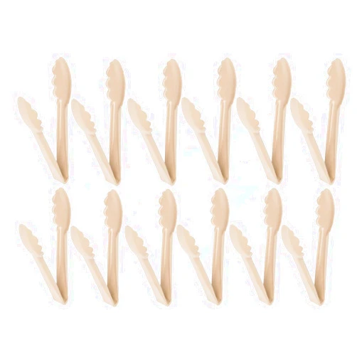 Soro Essentials- 9” Polycarbonate Utility Tongs Beige Color Set of 12- Scallop Grip Serving Tongs Kitchen Tongs Buffet Tongs for Serving Food Parties Holiday Buffet Catering Home Kitchen Restaurant