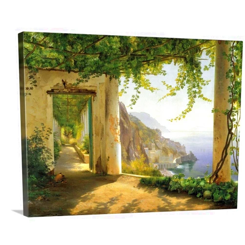 CANVAS ON DEMAND View to the Amalfi Coast Canvas Wall Art Print by Carl Frederic Aagaard, Classic, Traditional, Home Decor, Ocean Artwork, 24