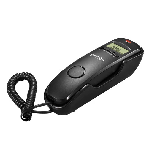 ORNIN T112 Trimline Corded Telephone with Caller ID(Black)