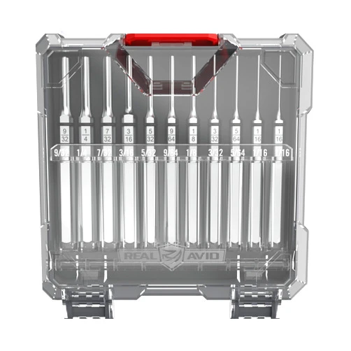 Real Avid Accu-Punch 11 Piece Roll Pin Punch Set - Premium Steel Punches Resistant to Corrosion in a 3-Position Storage Case - Pin Punch Set