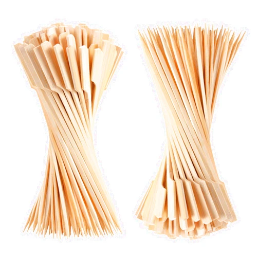 BBQStyle 300 PCS Bamboo Skewers for Appetizers, 4.7 Inch Toothpicks, Cocktail Picks for Drinks, Fruit Kababs, Sausage, Barbecue Snacks, Natural Wooden Paddle Skewer Mini Food Sticks, Charcuterie Accessories