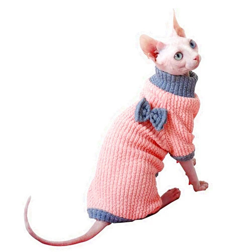 Bonaweite Hairless Cats T-Shirt Dress, Breathable Cat Wear Clothes Vest Shirts for Sphynx, Cornish Rex, Devon Rex, Peterbald XS