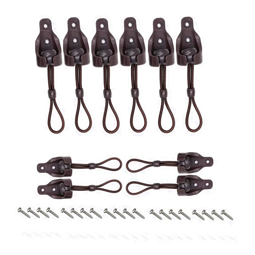 Lihopefe Universal 5-pack Bungee Kit for Exterior Sun Shades Outdoor/Indoor Roller up Blinds, Replacement Shade Parts Bungee Kit (Brown)