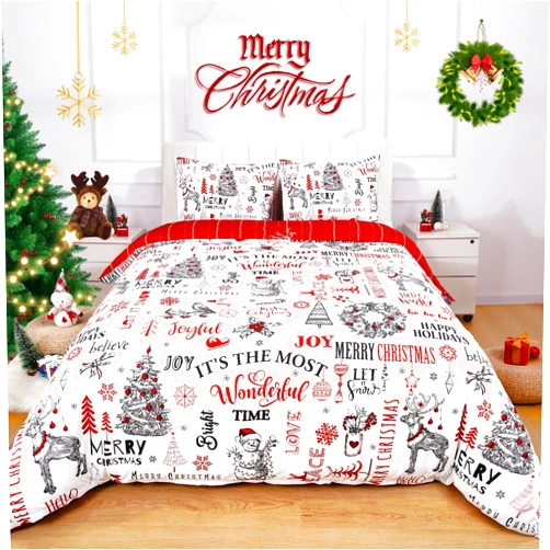 Likiyol Christmas Duvet Cover Queen Snowman Duvet Cover Set with Zipper Closure, Soft Christmas Comforter Duvet, Reversible Printed Christmas Holidays Bedding Set, 1 Duvet Cover+2 Pillowcases
