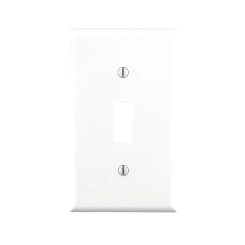 Leviton 88001-WMP 1-Gang Toggle Device Switch Wallplate, Standard Size, Thermoset, Device Mount, 10-Pack, White