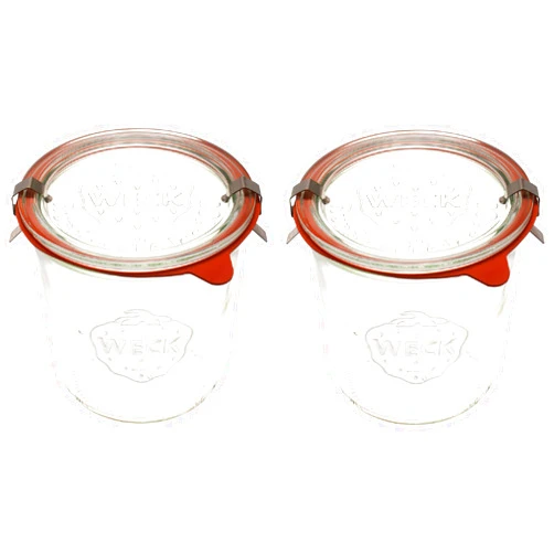 WECK Canning Jars 742 Mold Jars made of Transparent Glass - Eco-Friendly Canning Jar - Storage for Food, Yogurt with Air Tight Seal and Lid - 1/2 Liter Tall Jar Set - (2 Jars)