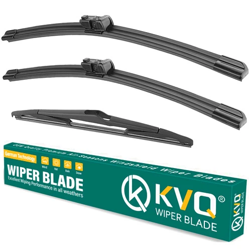 KVQ Windshield Wiper Blades Replacement for Ford Fiesta 2009 2010 2011 2012 2013 2014 2015 2016 2017 2018 2019 Original Factory Quality Front Rear Wiper Blade Set - 26