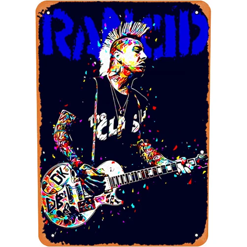 Wanfst Musicians And Bands Rancid Abstract Painting Metal Tin Sign Poster Vintage Art Wall Decor 12 x 8 inch