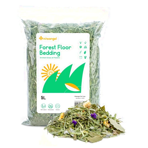 Niteangel Natural & Soft Hamster Bedding Mate Small Animal Habitat Decor for Syrian Dwarf Hamsters Gerbils Mice Degus Bunny or Other Small-Sized Pet (Orchard Grass & Flower)