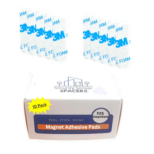 Security Sensor Spacers 3M Foam Adhesive Replacement for SimpliSafe Contact Sensor Magnets Door, Window Home Security Alarms (10 Pack) White