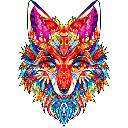 Claord Version 2.1 Fox Wooden Jigsaw Puzzles for Adults, 10 x 13 Inches and 198pcs with 12 Uniquely-Shaped Pieces, Colorful Unique Shape Animal Wooden Puzzle, Best Gift for Adults and Kid……