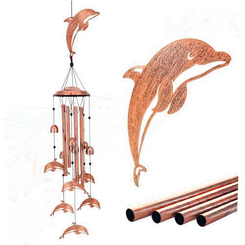 EZTZEN Dolphin Wind Chimes for Outside,Dolphin Gifts for Women/Men/Sympathy Gift/Memorial Gifts/Birthday Festival Gifts Metal windchimes Outdoors/Indoors,Patio Decor,Garden Decor,Home,Porch,Yard Decor