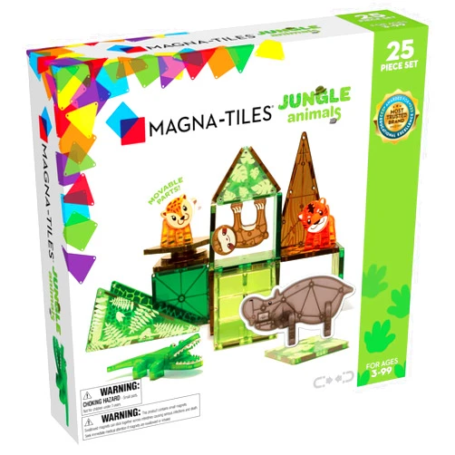 MAGNA-TILES Jungle Animals 25-Piece Magnetic Construction Set, The ORIGINAL Magnetic Building Brand