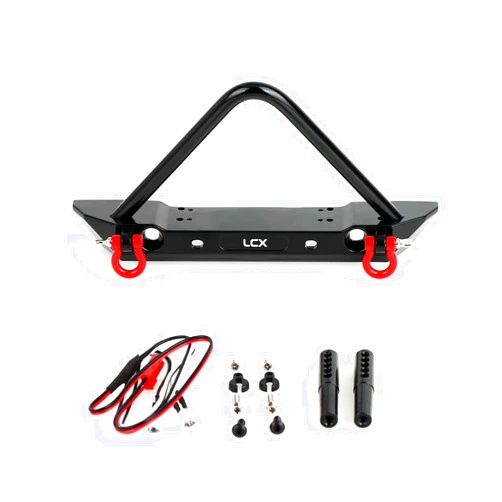 LCX Racing 1/10th RC Crawler Car Metal Front Bumper for TRX4 Axial SCX10 II 90046 SCX10 D90, Upgrades Parts Accessories