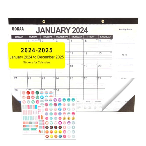UOKAA Desk Calendar Large Academic 2024-2025- 24 Months Desk Pad 17