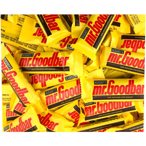 MASHBOX Mr. GoodBar Milk Chocolate Candy Bars, Milk Chocolate with Peanuts Snack Size (Pack of 2 Pounds)