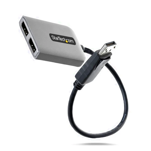 StarTech.com Dual-Monitor DisplayPort 1.4 Splitter, DisplayPort to 2x DP Multi-Monitor Adapter, Dual 5K 60Hz Computer MST Hub, Extra-Long Built-in Cable, Windows Only (MST14DP122DP)