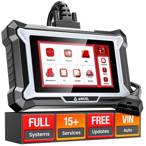 ANCEL DS200 Full System OBD2 Scanner with 15+ Reset Services - Oil/BMS/Brake Reset, DPF Regen, Injector Coding, ABS Bleeding, Free Lifetime Updates, Online Customer Service