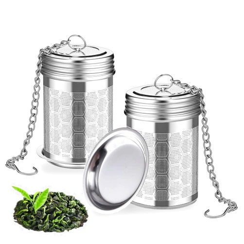 HAWOWZ 2 Pack Tea Infuser for Loose Tea, Extra Fine Mesh Tea Strainers with Drip Trays, 304 Stainless Steel Tea Diffuser Filter, Tea Steeper Infusers for Teapot, Brew Tea