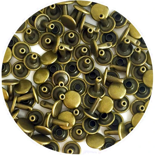 Springfield Leather Company Rivets, Antique Brass, Double Cap Rivets, Medium Size 100pk