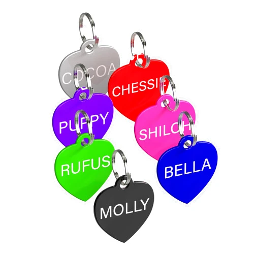 Dr. Fremont's Pet ID Tag Custom for Dog Cat Personalized | Many Shapes and Colors to Choose from | Made in USA | Strong Anodized Aluminum (Small, Heart)