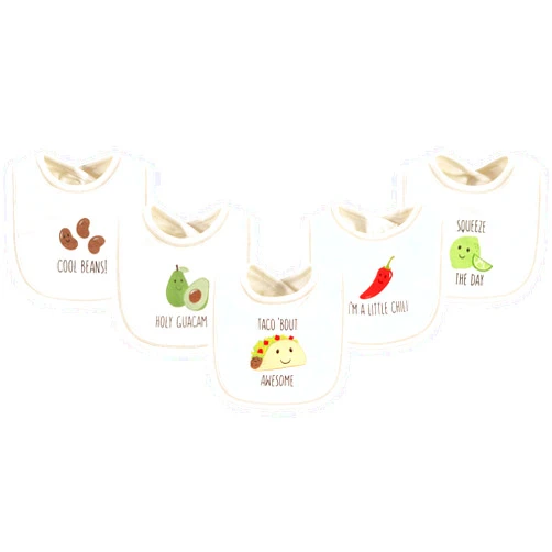 Touched by Nature Unisex Baby Organic Cotton Bibs, Taco, One Size