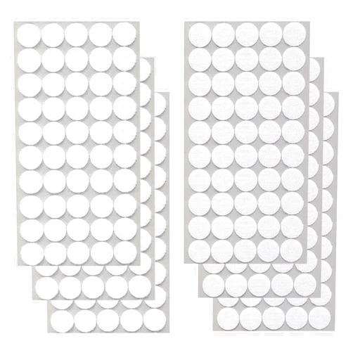 Adhoklop Self Adhesive Dots, 300 Pcs (150 Pairs) 0.78inch Diameter Hook and Loop Fastener Self Adhesive Round Circle Sticky Sticker Dots for Arts and Crafts School Classroom （White）