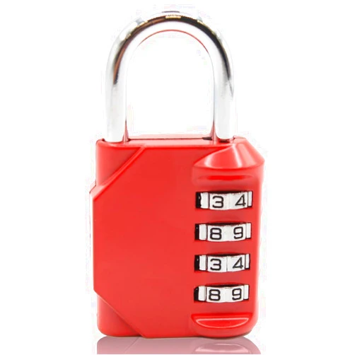 Newhouse Hardware Improved 4-Digit Combination Lock | Outdoor Waterproof Padlock for School, Gym Locker, Sports Locker, Fence, Toolbox, Gate, and Travel | Customizable 4-Digit Lock Combo | Red