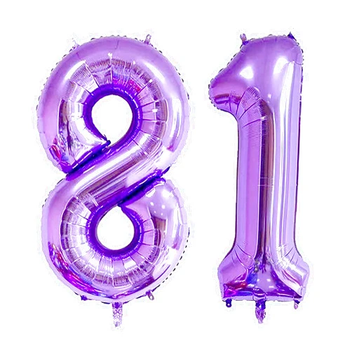 Nicedony Number 81 Balloons 40 inch Digital Balloon Alphabet 81 Birthday Balloons Digit 81 Helium Balloons Big Balloons for Birthday Party Supplies Weddin Bachelorette Bridal Shower,Purple Number 81