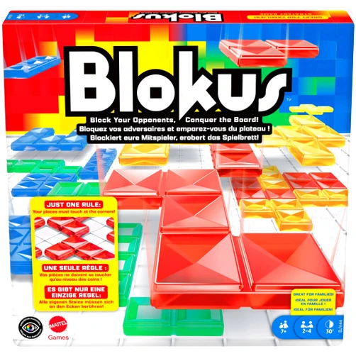 Mattel Games Blokus Strategy Board Game for Kids & Families with Color Blind Accessible Pieces & Just One Rule