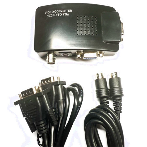 Yddmyo for BNC S-Video Input to VGA Video Converter Output Easy Install Supports PAL and NTSC