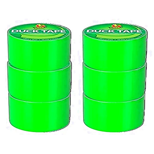 Duck Brand Duck Color Duct Tape, 6-Roll, Neon Lime Green (1265018_C)