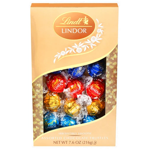 Lindt LINDOR Assorted Chocolate Truffles, Dark Chocolate, Milk Chocolate and White Chocolate Truffles with Smooth Truffle Center, Easter Chocolate Candy, 7.6 oz Box