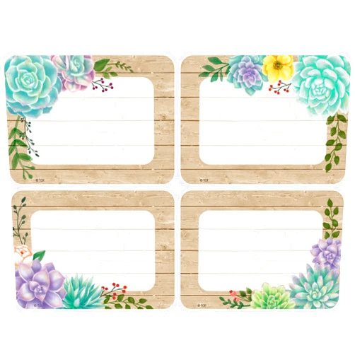 Teacher Created Resources Rustic Bloom Name Tags/Labels, Multi-Pack, 36 Per Pack, 6 Packs