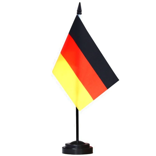ANLEY Germany Deluxe Desk Flag Set - 6 x 4 Inch Miniature German Desktop Flag with 12