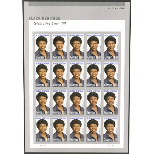 United States Postal Service Black Heritage Sheet of 20 Postage Stamps for Gwen Ifill