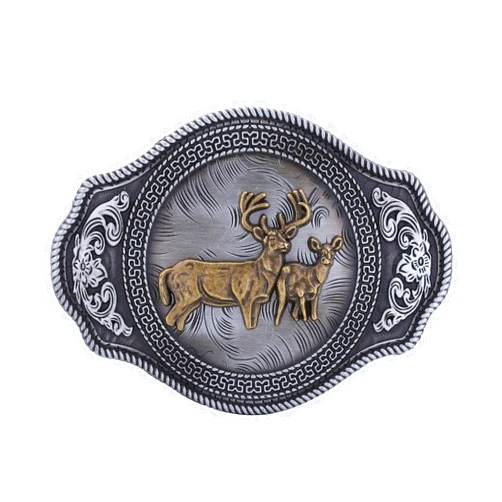 Faeovl Vintage Belt Buckle Mens Western Cowboy Rodeo Belt Buckles Religion Kneeling Cross Prayer and Horse/Elks Belt Buckles