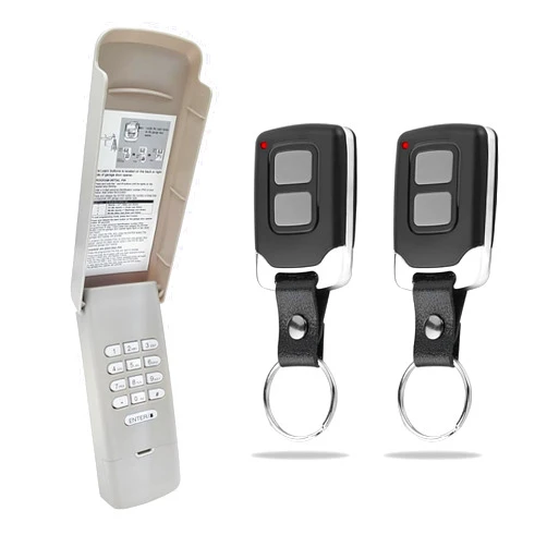 Ezyopenteck Garage Door Opener Keypad with 2 Remotes - Universal Replacement for LiftMaster Chamberlain Craftsman 877MAX 893MAX 893LM 971LM 371LM, Compatible with Purple Yellow Red Orange Green Learn Buttons